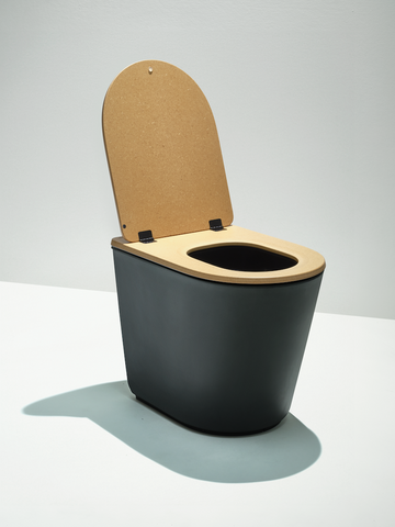 Svart botten med träfärgat lock